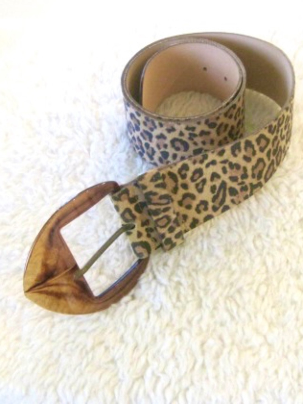 Vintage Antoniazzi Firenze Leopard Print Leather Belt